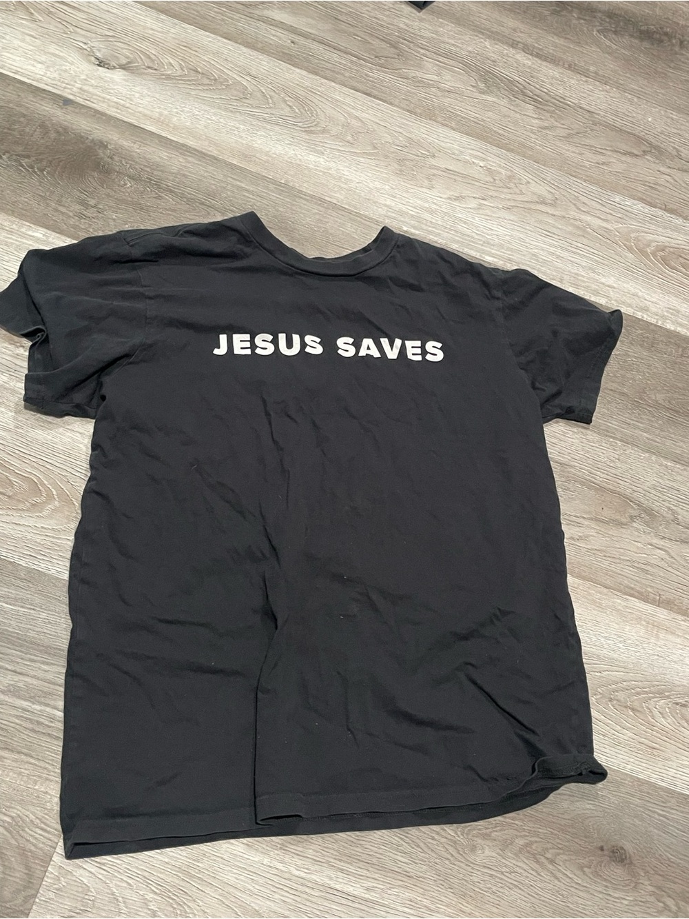 Black "Jesus Saves" Graphic Tee for Men